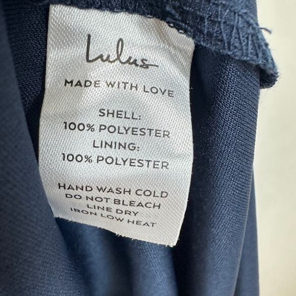 Lulus Glamorous Disposition Navy Ruched Maxi Dress Formal Evening Large NWT - Picture 8 of 12